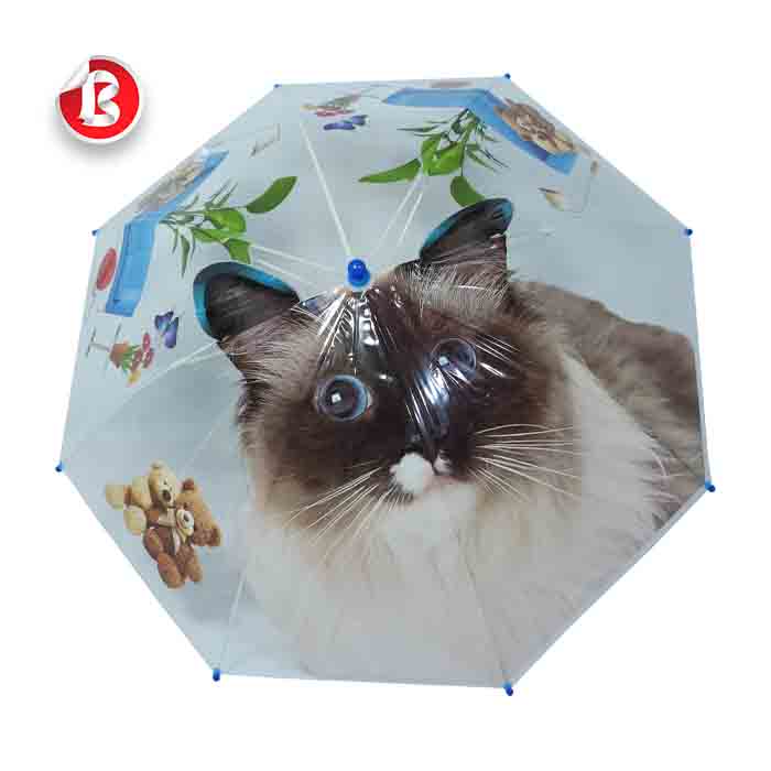 عکس اصلی چتر شفاف بچگانه طرح گربه