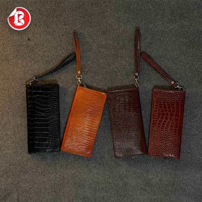 عکس اصلی کیف دسته چک چرم طبیعی