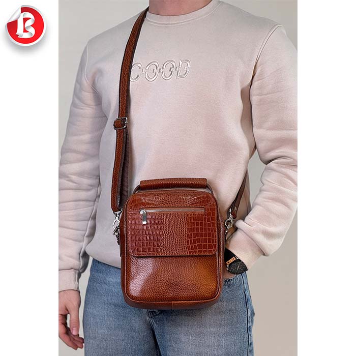 عکس اصلی کیف دوشی چرمی مردانه کد C100