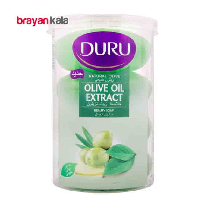 عکس اصلی صابون شستشو دورو مدل OLIVE OIL وزن 110 گرم بسته 4 عددی